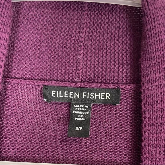 Eileen Fisher Cardigan Sweater Womens Size Small Purple Long Pockets - Picture 3 of 7